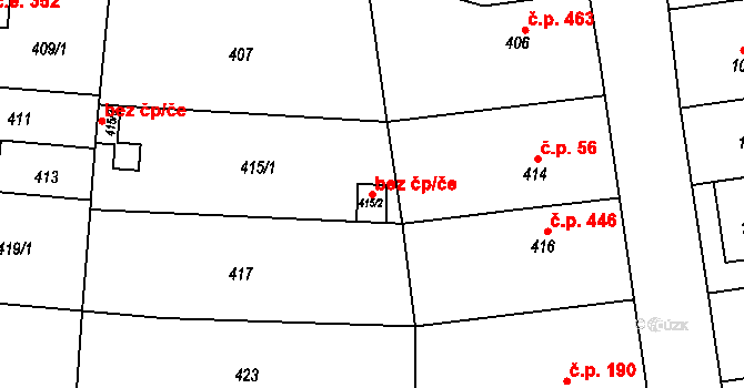 Brno 96856831 na parcele st. 415/2 v KÚ Brněnské Ivanovice, Katastrální mapa