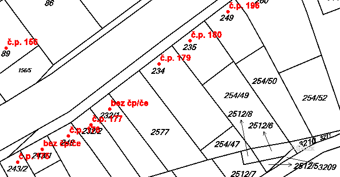 Chvalkovice na Hané 179, Ivanovice na Hané na parcele st. 234 v KÚ Chvalkovice na Hané, Katastrální mapa