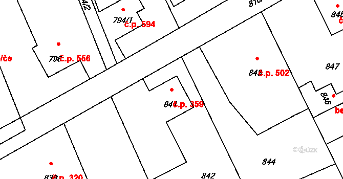 Lutyně 359, Orlová na parcele st. 841 v KÚ Horní Lutyně, Katastrální mapa