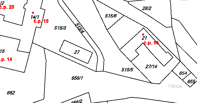 Řemenov 17, Olešná, Katastrální mapa