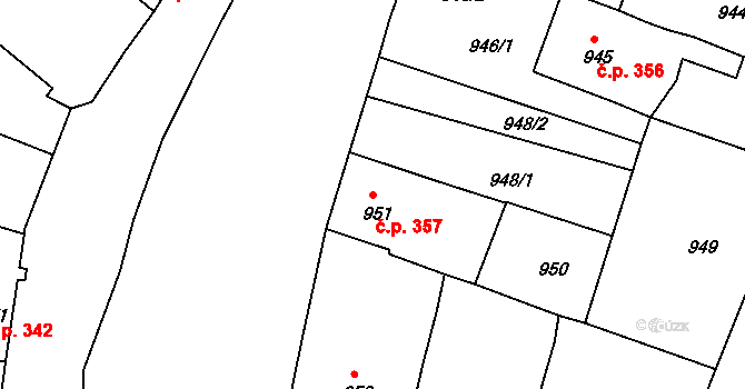 České Budějovice 3 357, České Budějovice na parcele st. 951 v KÚ České Budějovice 3, Katastrální mapa