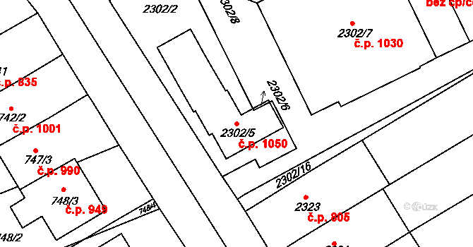 Nivnice 1050 na parcele st. 2302/5 v KÚ Nivnice, Katastrální mapa