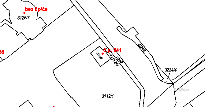 Vendryně 941 na parcele st. 3112/2 v KÚ Vendryně, Katastrální mapa