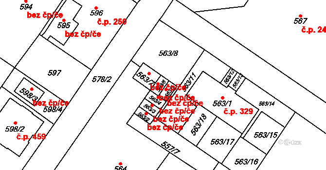Dolní Rychnov 43588832 na parcele st. 563/6 v KÚ Dolní Rychnov, Katastrální mapa