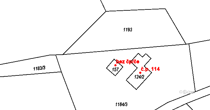 Jestřabí v Krkonoších 44323832 na parcele st. 157 v KÚ Křížlice, Katastrální mapa