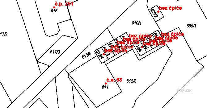 Svatava 44369832 na parcele st. 612/4 v KÚ Svatava, Katastrální mapa