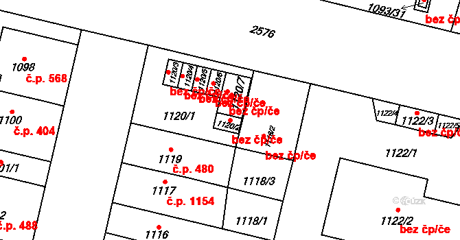 Plzeň 48003832 na parcele st. 1120/2 v KÚ Doubravka, Katastrální mapa