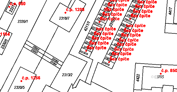 Brno 48495832 na parcele st. 2313/17 v KÚ Komín, Katastrální mapa