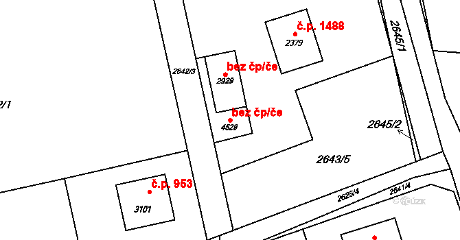 Rožnov pod Radhoštěm 48518832 na parcele st. 4529 v KÚ Rožnov pod Radhoštěm, Katastrální mapa