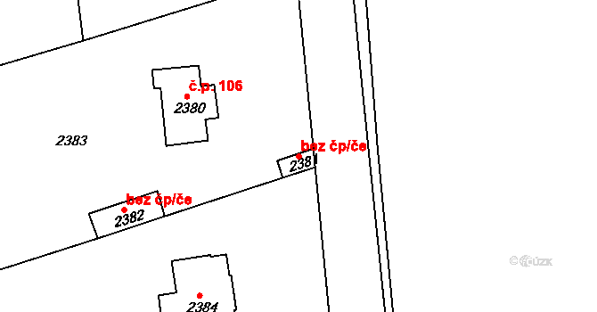 Roztoky 49774832 na parcele st. 2381 v KÚ Roztoky u Prahy, Katastrální mapa