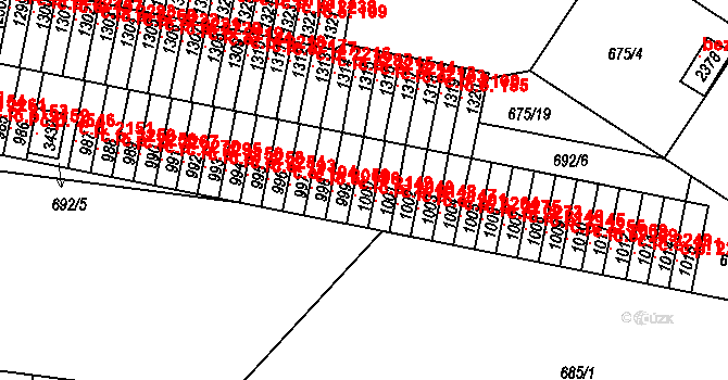 Sezimovo Ústí 2149 na parcele st. 1000 v KÚ Sezimovo Ústí, Katastrální mapa