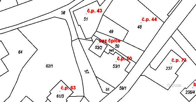 Troubelice 96413832 na parcele st. 54/1 v KÚ Pískov, Katastrální mapa