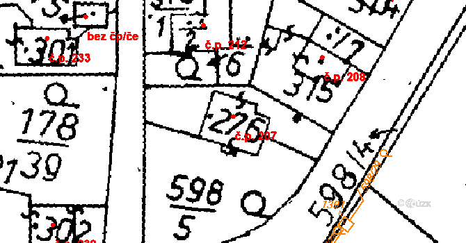 Zbraslavice 207 na parcele st. 276 v KÚ Zbraslavice, Katastrální mapa