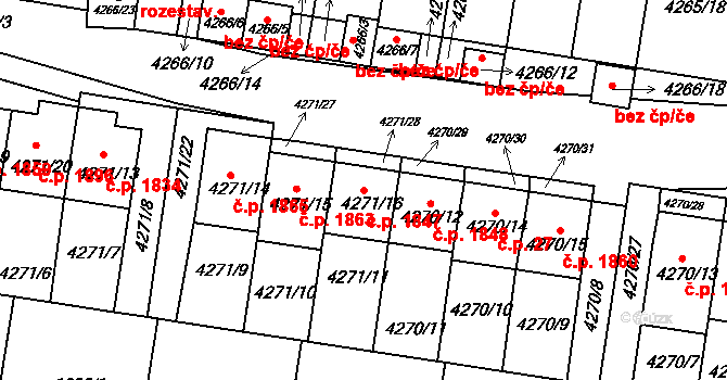 Boskovice 1847 na parcele st. 4271/16 v KÚ Boskovice, Katastrální mapa