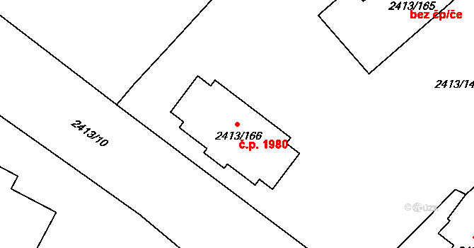Pelhřimov 1980 na parcele st. 2413/166 v KÚ Pelhřimov, Katastrální mapa