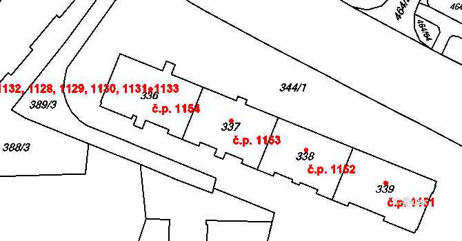 Podlesí 1153, Havířov na parcele st. 337 v KÚ Bludovice, Katastrální mapa
