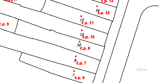 České Budějovice 1 8, České Budějovice na parcele st. 10 v KÚ České Budějovice 1, Katastrální mapa
