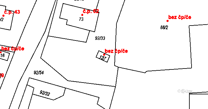 Vortová 38077833 na parcele st. 137 v KÚ Vortová, Katastrální mapa