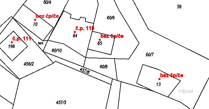 Zhoř 38685833 na parcele st. 85 v KÚ Zhoř u Jihlavy, Katastrální mapa