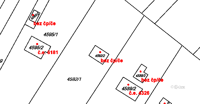 Znojmo 42966833 na parcele st. 4592/2 v KÚ Znojmo-město, Katastrální mapa