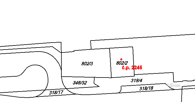 Sokolov 43371833 na parcele st. 802/3 v KÚ Sokolov, Katastrální mapa