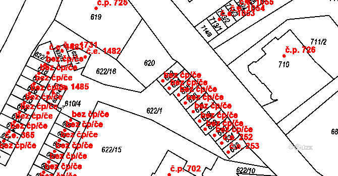 Děčín 47242833 na parcele st. 624 v KÚ Děčín, Katastrální mapa