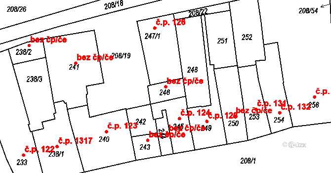 Holešov 47960833 na parcele st. 246 v KÚ Holešov, Katastrální mapa