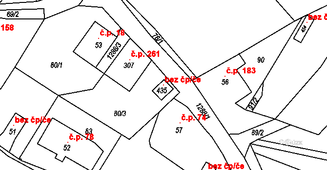 Pulečný 102862834 na parcele st. 435 v KÚ Pulečný, Katastrální mapa