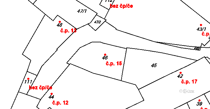Mramotice 15, Znojmo na parcele st. 46 v KÚ Mramotice, Katastrální mapa