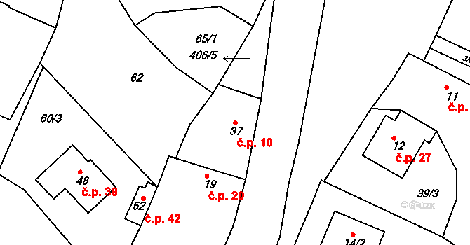 Popovice 10, Třesovice na parcele st. 37 v KÚ Popovice u Nechanic, Katastrální mapa