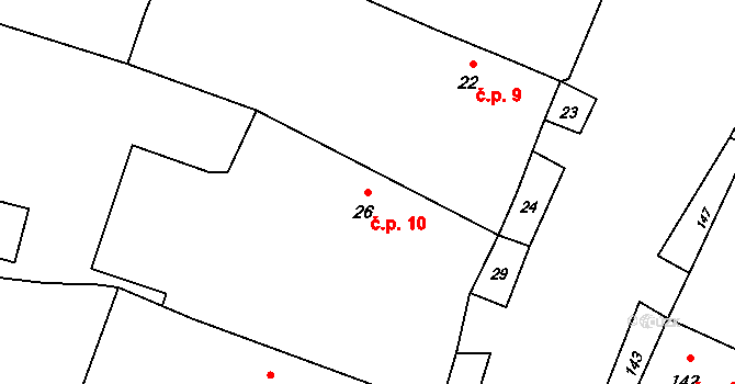 Lazce 10, Troubelice na parcele st. 26 v KÚ Lazce u Troubelic, Katastrální mapa