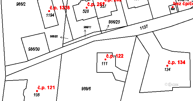 Želivec 122, Sulice na parcele st. 111 v KÚ Sulice, Katastrální mapa