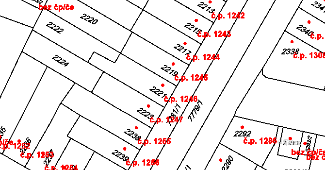 Prostějov 1246 na parcele st. 2221 v KÚ Prostějov, Katastrální mapa