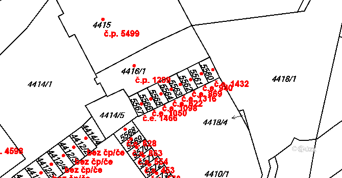 Chomutov 622 na parcele st. 5564 v KÚ Chomutov I, Katastrální mapa