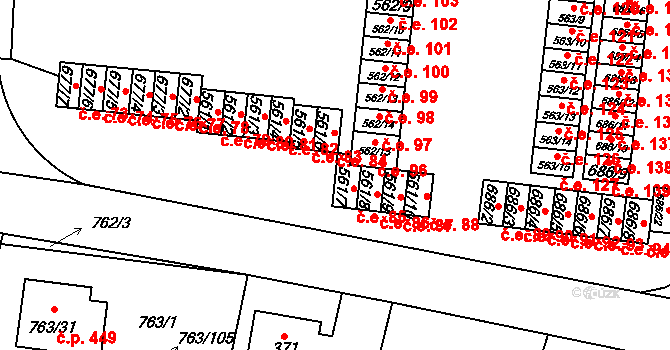 Stochov 85 na parcele st. 561/7 v KÚ Stochov, Katastrální mapa