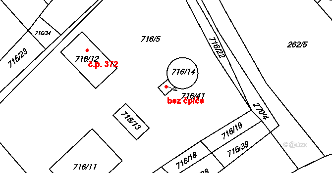 Kačice 48095834 na parcele st. 716/41 v KÚ Kačice, Katastrální mapa