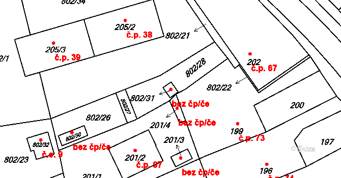 Meclov 48859834 na parcele st. 802/31 v KÚ Meclov, Katastrální mapa