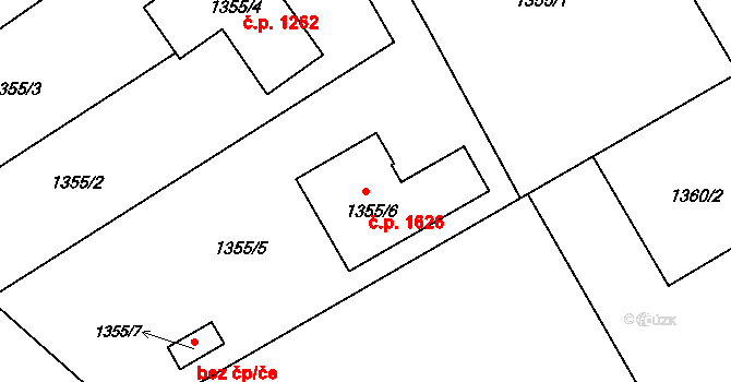 Ráj 1626, Karviná na parcele st. 1355/6 v KÚ Ráj, Katastrální mapa