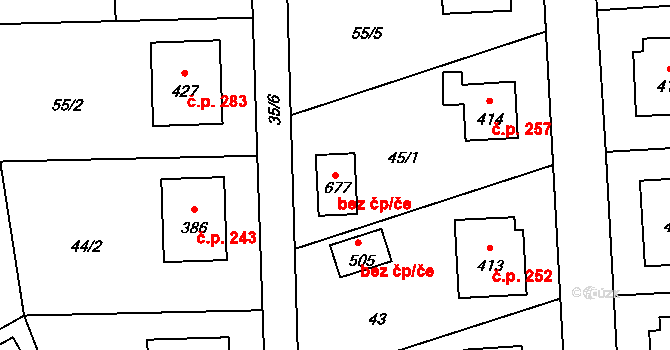Čechtice 90551834 na parcele st. 677 v KÚ Čechtice, Katastrální mapa