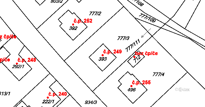 Nové Ransko 249, Ždírec nad Doubravou na parcele st. 393 v KÚ Ždírec nad Doubravou, Katastrální mapa