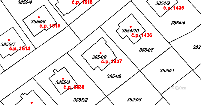 Chotěboř 1437 na parcele st. 3854/8 v KÚ Chotěboř, Katastrální mapa