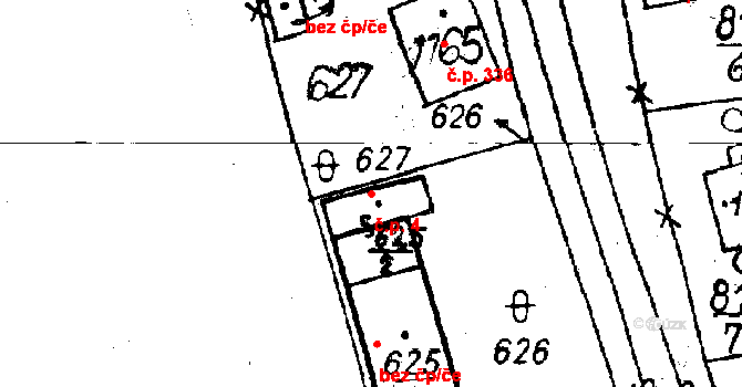 Volduchy 4 na parcele st. 625/2 v KÚ Volduchy, Katastrální mapa