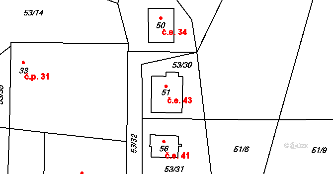 Hlávkov 43, Vyskytná nad Jihlavou, Katastrální mapa