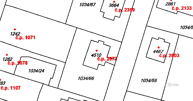 Dvůr Králové nad Labem 2677 na parcele st. 4510 v KÚ Dvůr Králové nad Labem, Katastrální mapa