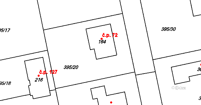 Zdiměřice 72, Jesenice na parcele st. 164 v KÚ Zdiměřice u Prahy, Katastrální mapa