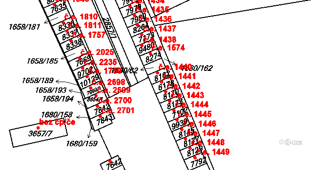 Hodonín 1441 na parcele st. 6178 v KÚ Hodonín, Katastrální mapa