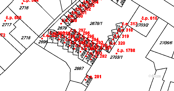 Děčín VI-Letná 293, Děčín na parcele st. 2684 v KÚ Podmokly, Katastrální mapa
