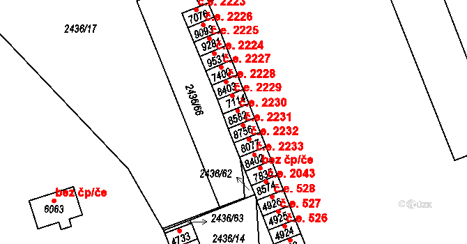 Hodonín 2230 na parcele st. 8582 v KÚ Hodonín, Katastrální mapa