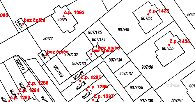 Rychnov nad Kněžnou 38505835 na parcele st. 907/134 v KÚ Rychnov nad Kněžnou, Katastrální mapa