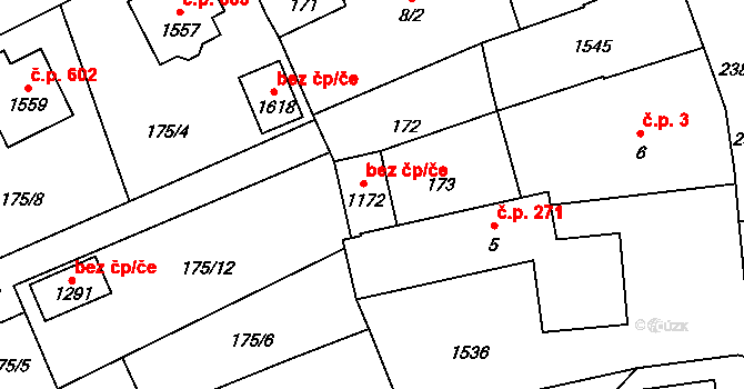 Blovice 42433835 na parcele st. 1172 v KÚ Blovice, Katastrální mapa